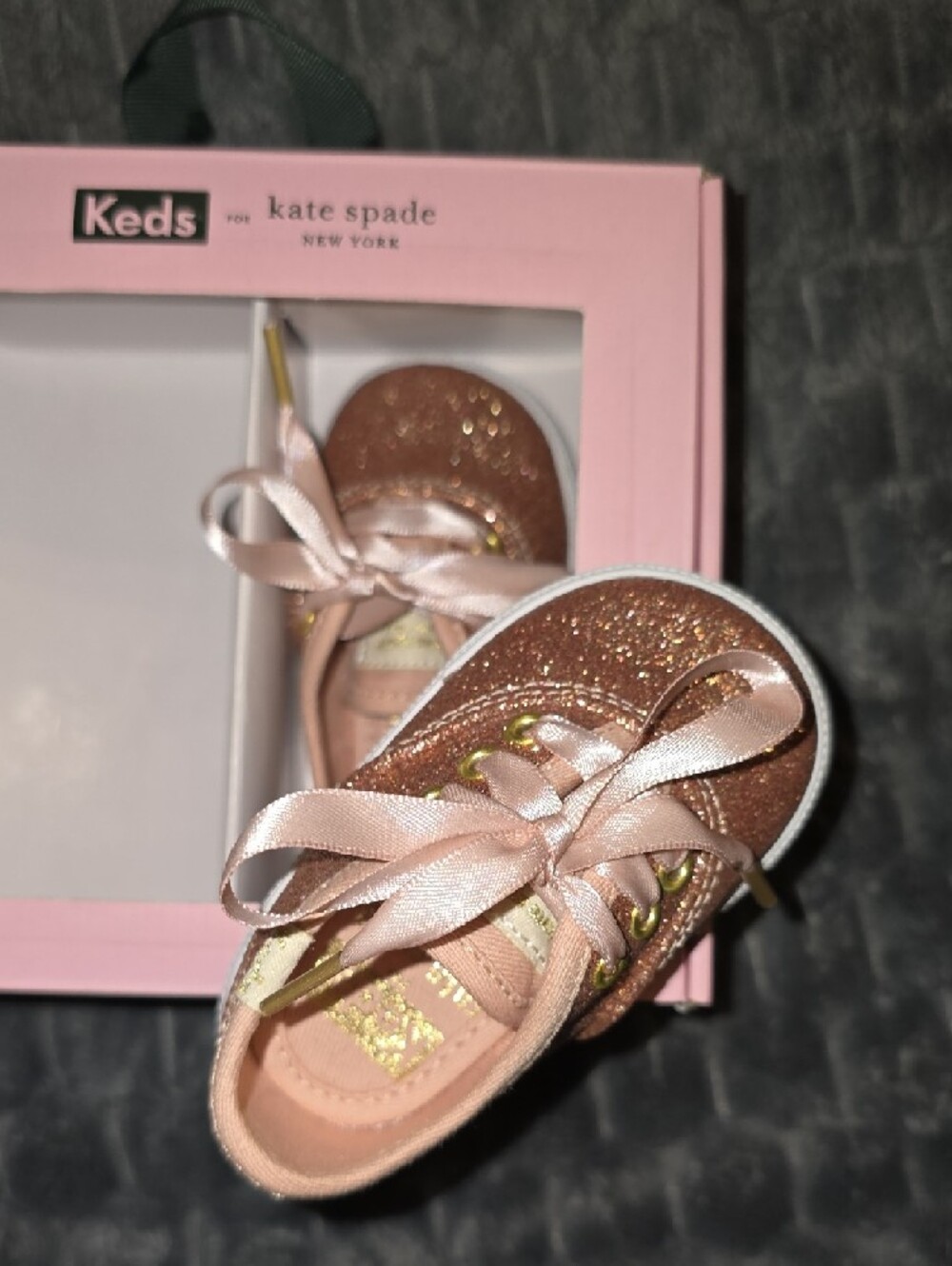 kate spade x Keds Baby Glitter Sneakers Rose Gold - Picture 4 of 5